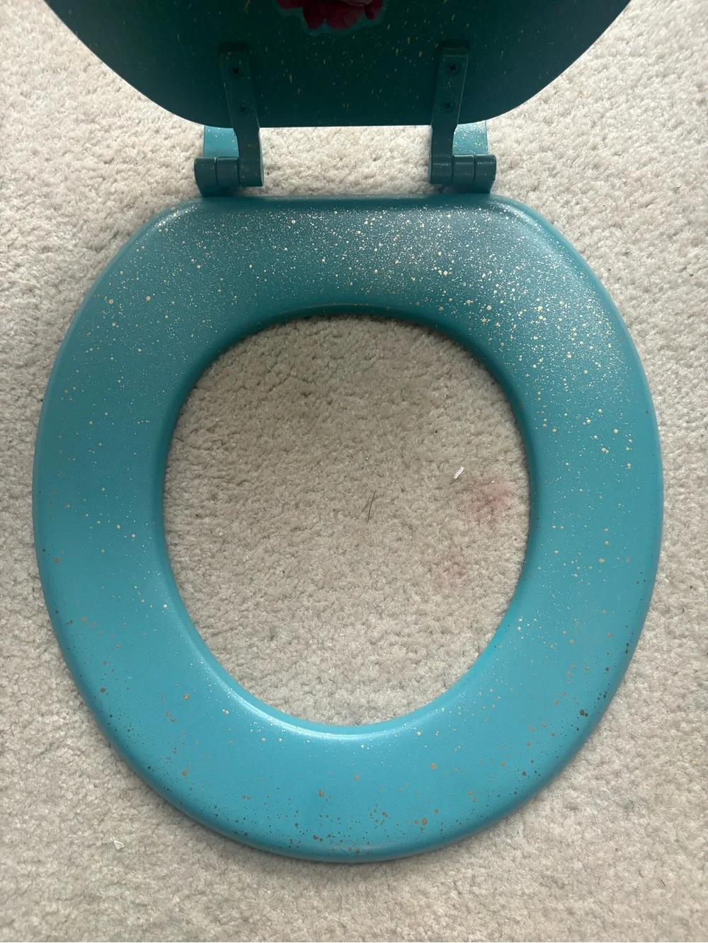 Floral Butterfly teal with metallic gold splash Toilet Seat